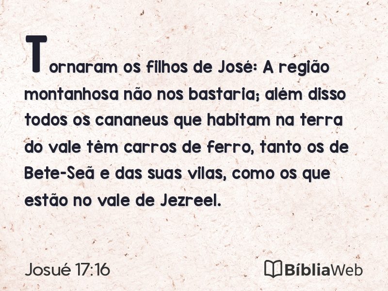Josué 17:16 em imagem para compartilhar
