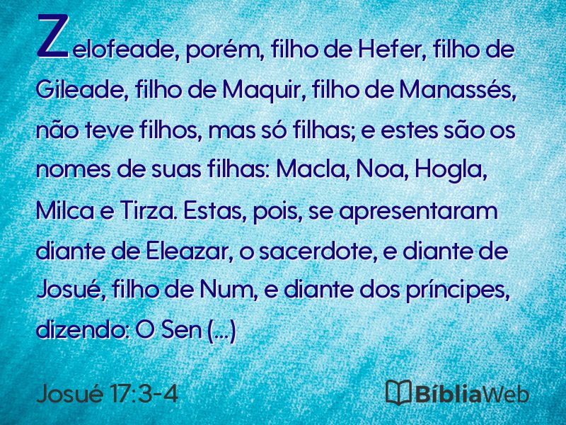 Josué 17:3-4 em imagem para compartilhar