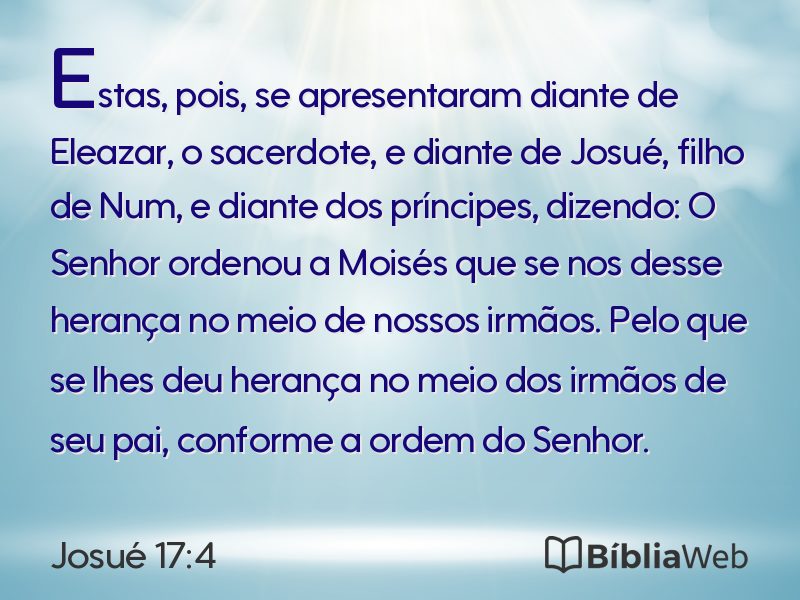 Josué 17:4 em imagem para compartilhar