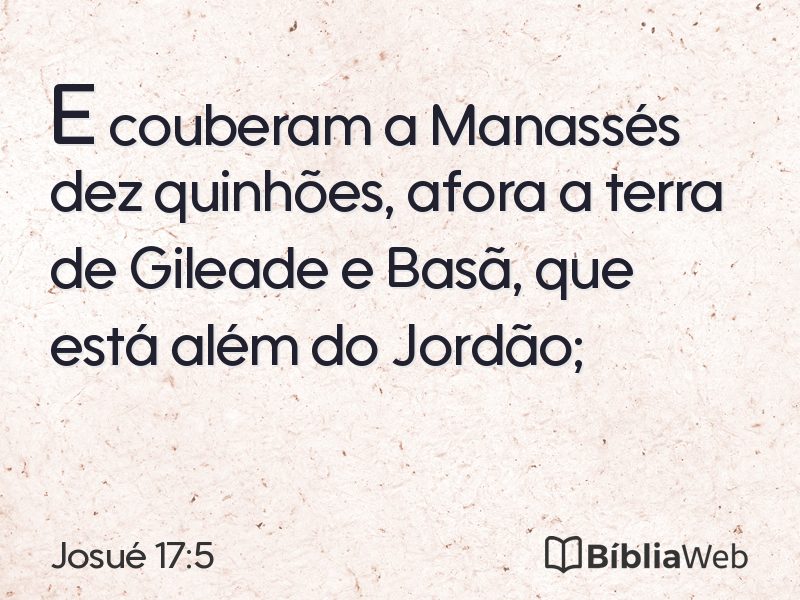Josué 17:5 em imagem para compartilhar