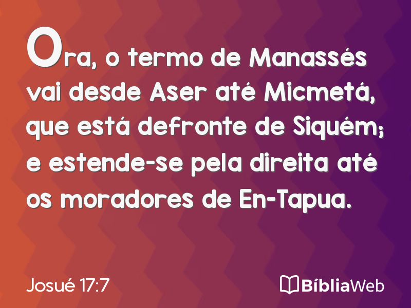 Josué 17:7 em imagem para compartilhar