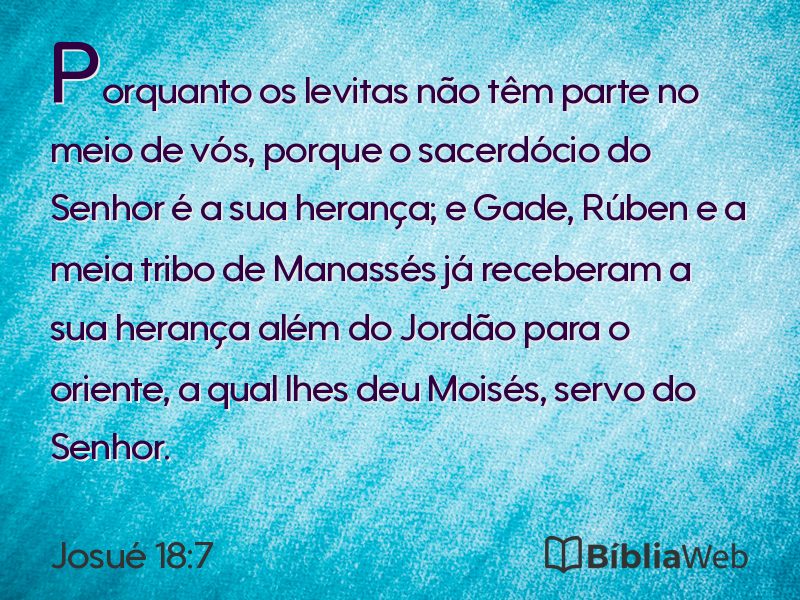 Josué 18:7 em imagem para compartilhar