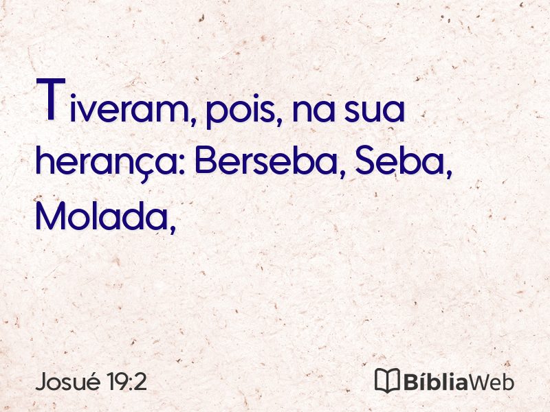 Josué 19:2 em imagem para compartilhar