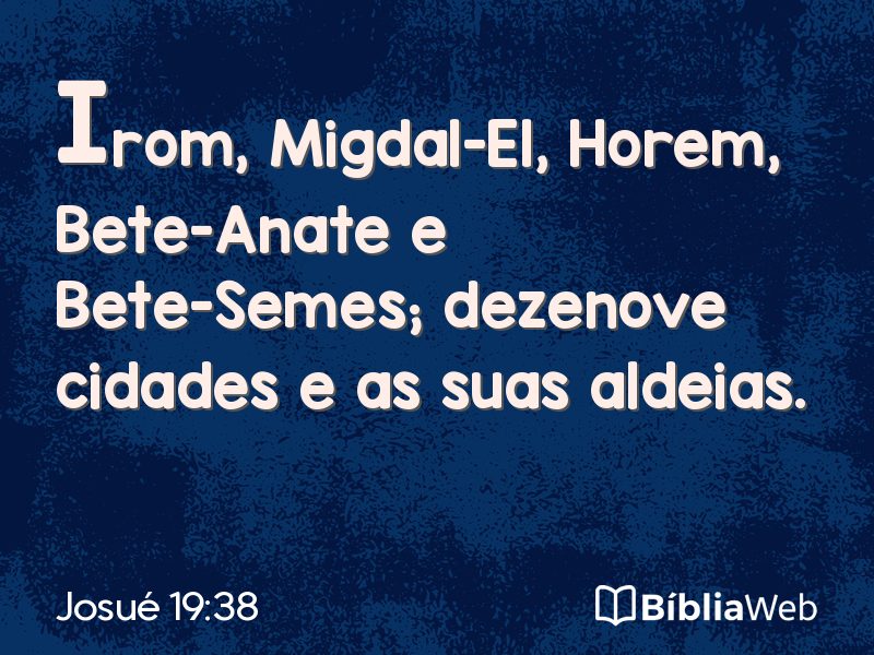 Josué 19:38 em imagem para compartilhar