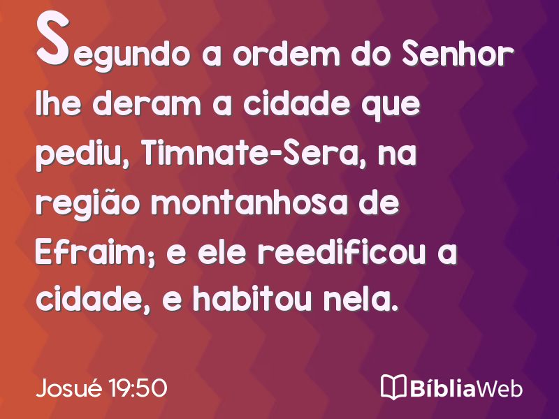 Josué 19:50 em imagem para compartilhar