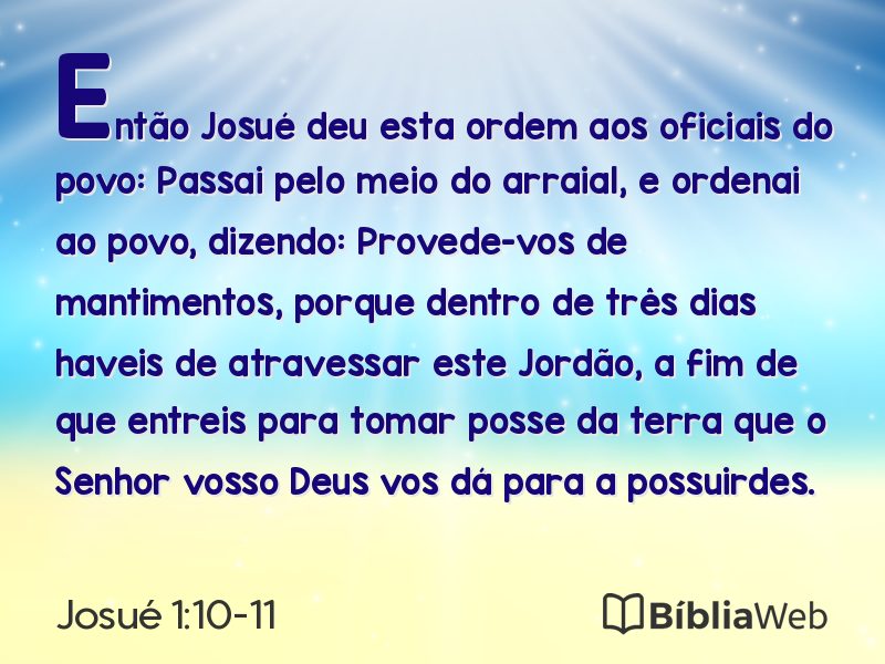 Josué 1:10-11 em imagem para compartilhar