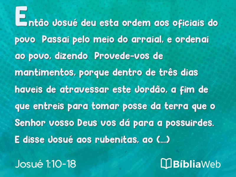 Josué 1:10-18 em imagem para compartilhar