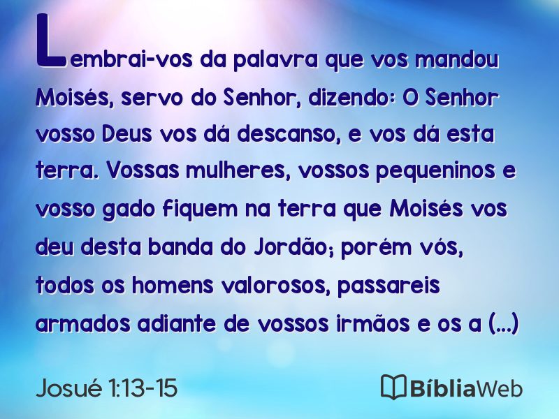 Josué 1:13-15 em imagem para compartilhar