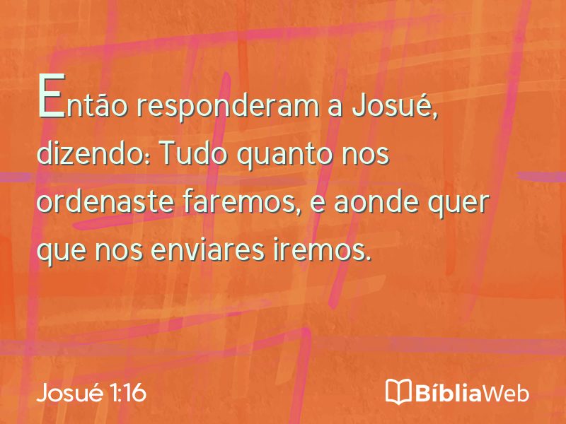 Josué 1:16 em imagem para compartilhar