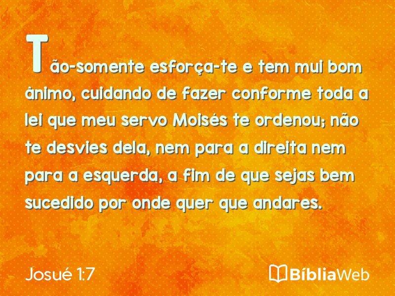 Josué 1:7 em imagem para compartilhar