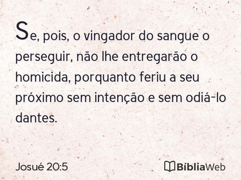Josué 20:5 em imagem para compartilhar