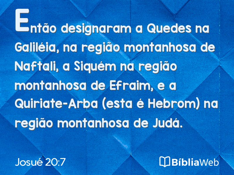 Josué 20:7 em imagem para compartilhar