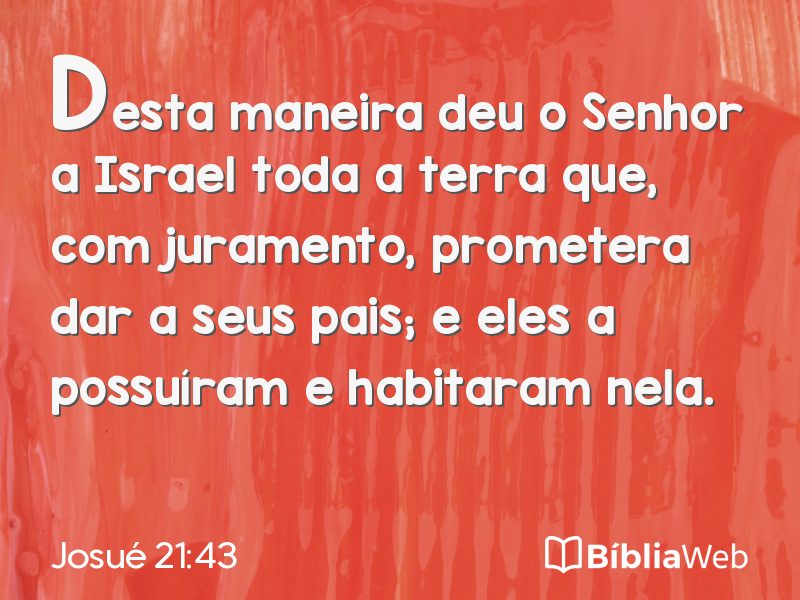 Josué 21:43 em imagem para compartilhar