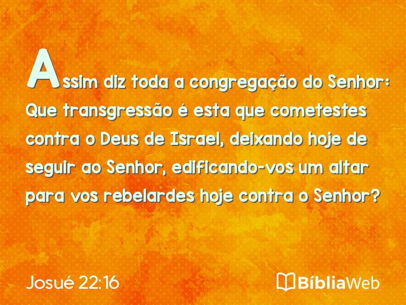 Josué 22:16 em imagem para compartilhar