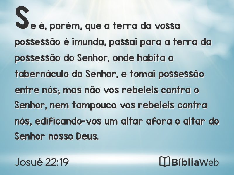 Josué 22:19 em imagem para compartilhar