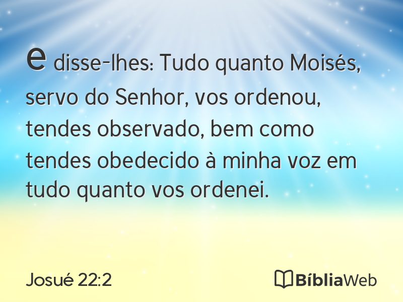 Josué 22:2 em imagem para compartilhar