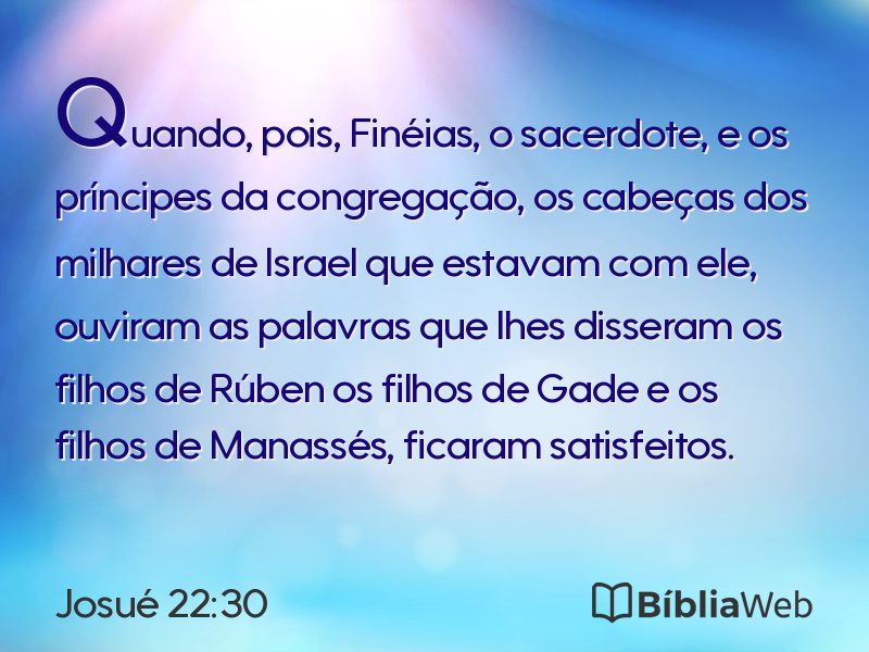 Josué 22:30 em imagem para compartilhar