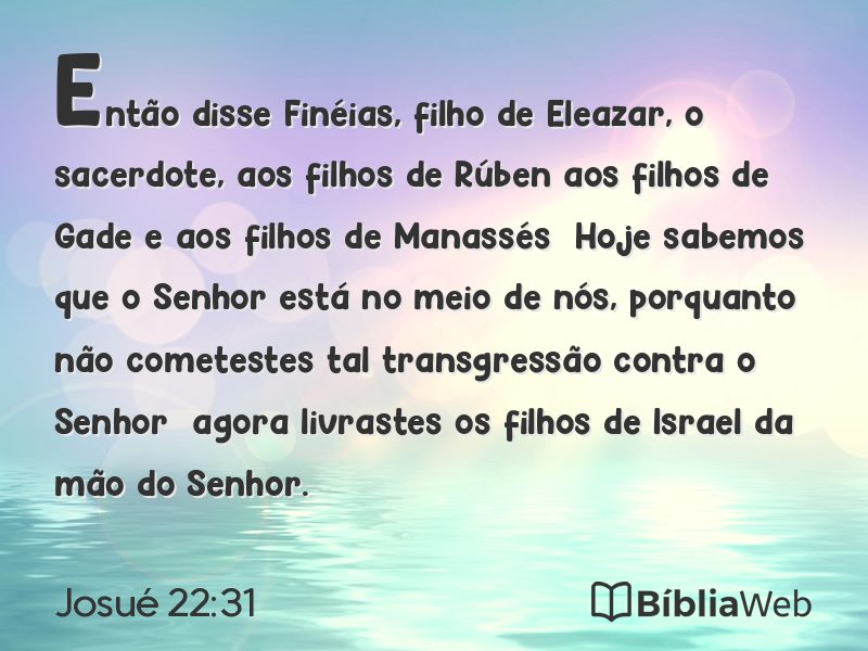 Josué 22:31 em imagem para compartilhar