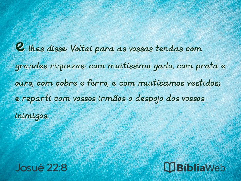 Josué 22:8 em imagem para compartilhar