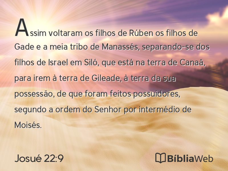 Josué 22:9 em imagem para compartilhar