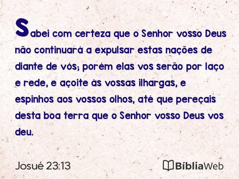 Josué 23:13 em imagem para compartilhar