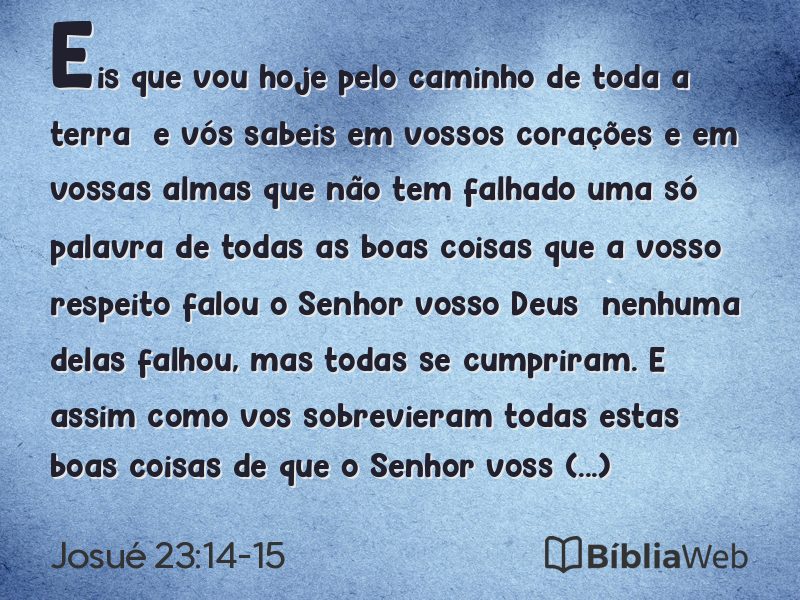 Josué 23:14-15 em imagem para compartilhar