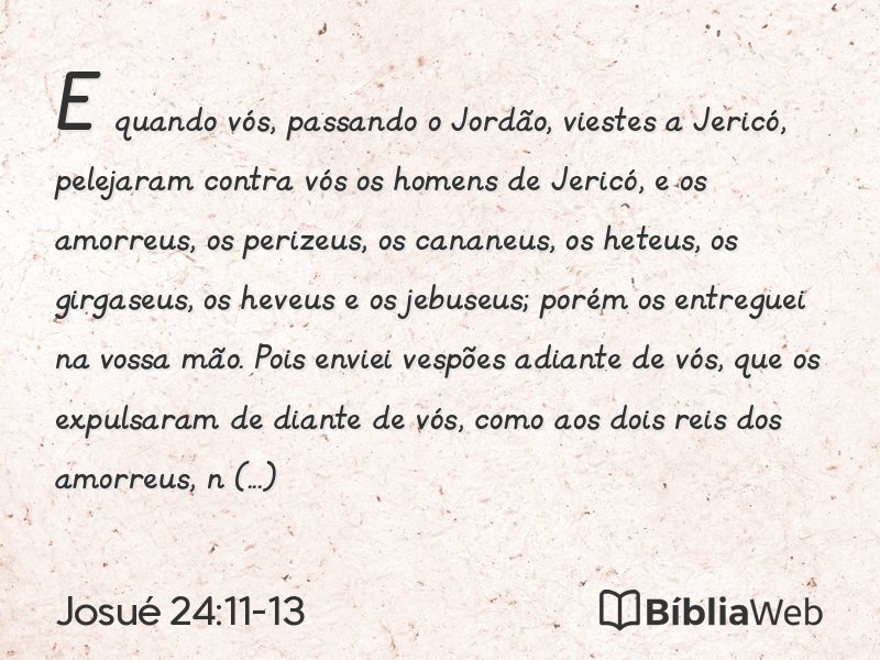 Josué 24:11-13 em imagem para compartilhar