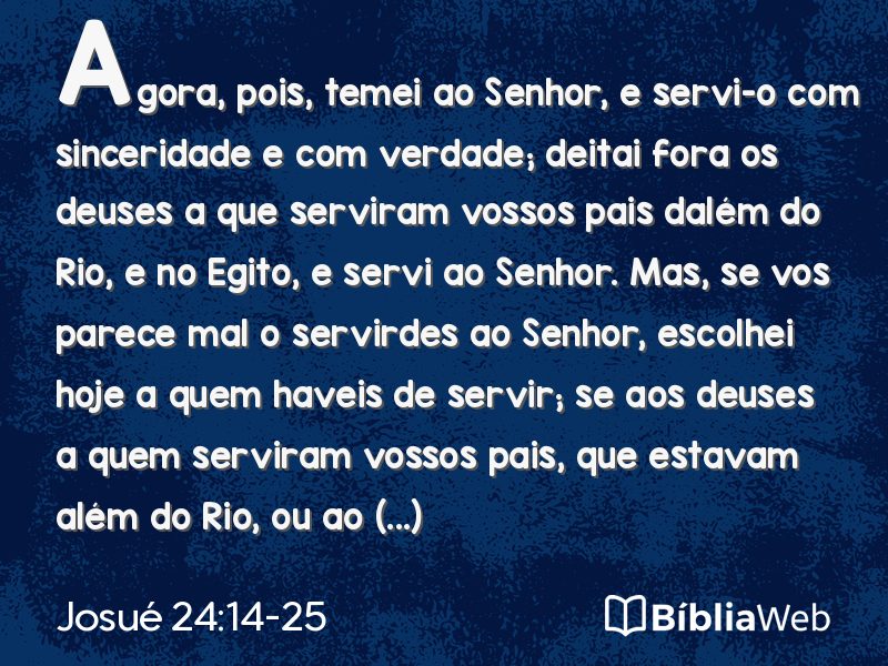 Josué 24:14-25 em imagem para compartilhar