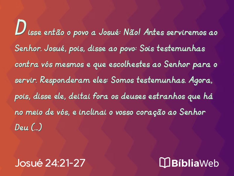 Josué 24:21-27 em imagem para compartilhar