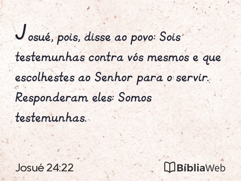 Josué 24:22 em imagem para compartilhar