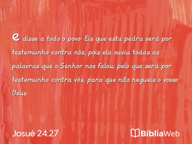 Josué 24:27 em imagem para compartilhar