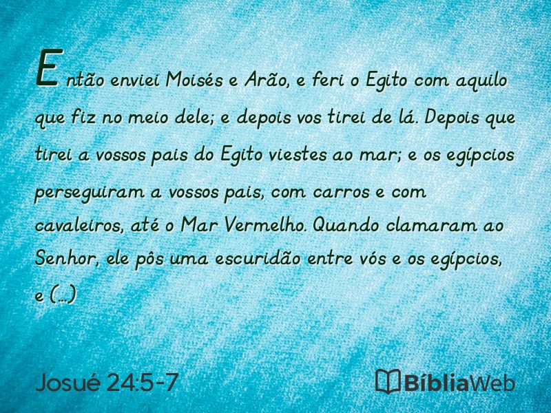 Josué 24:5-7 em imagem para compartilhar