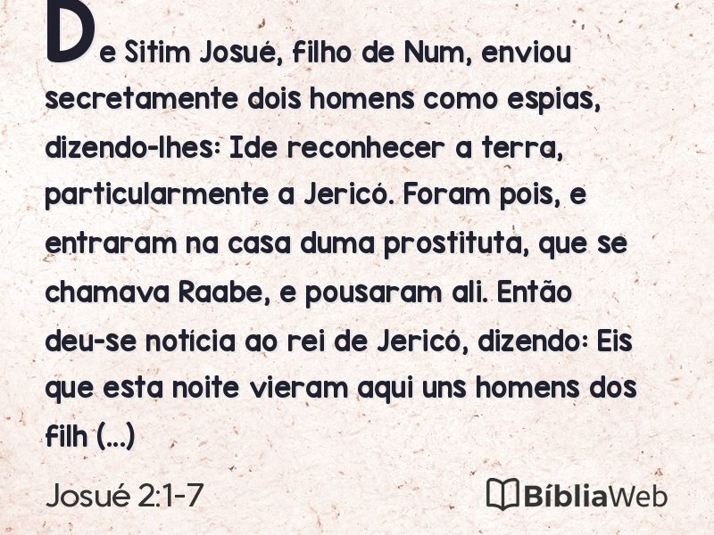 Josué 2:1-7 em imagem para compartilhar