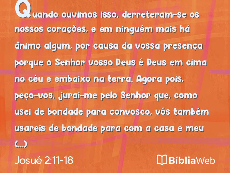 Josué 2:11-18 em imagem para compartilhar