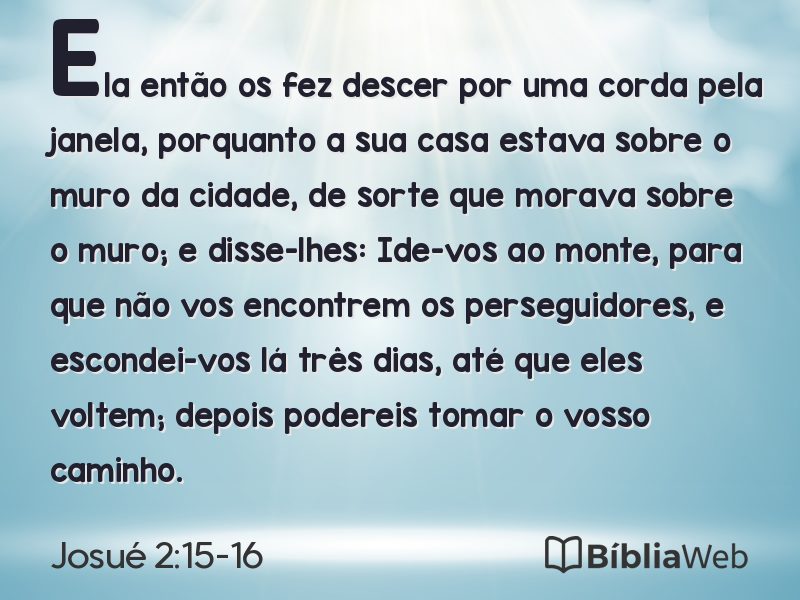 Josué 2:15-16 em imagem para compartilhar