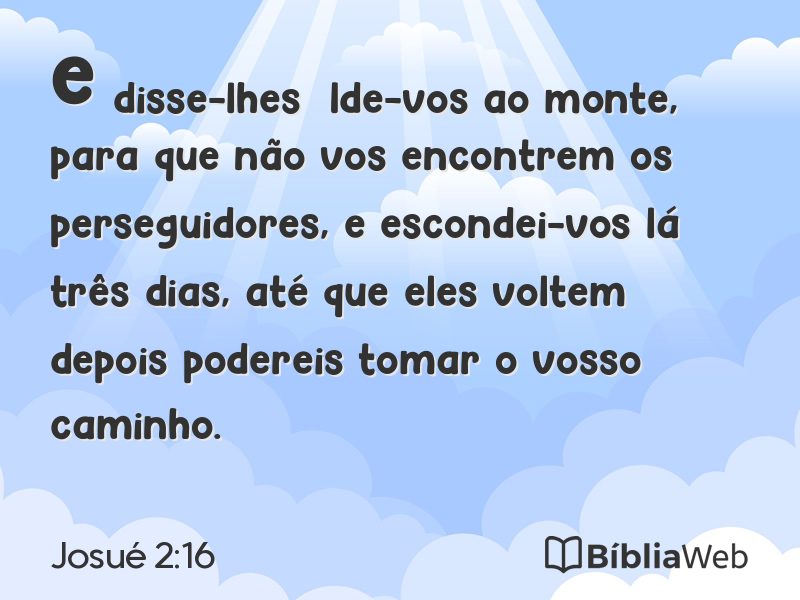 Josué 2:16 em imagem para compartilhar