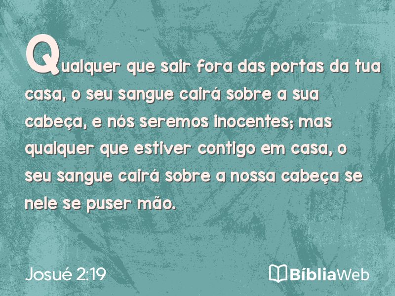 Josué 2:19 em imagem para compartilhar