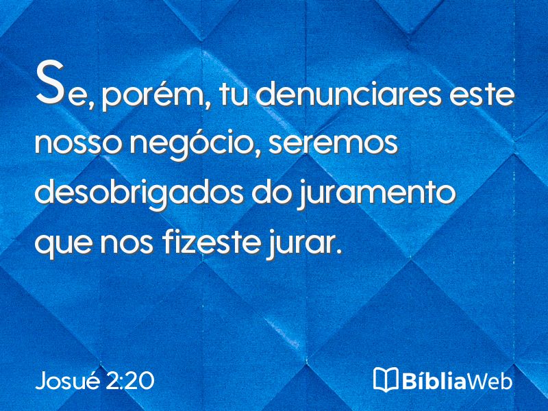 Josué 2:20 em imagem para compartilhar