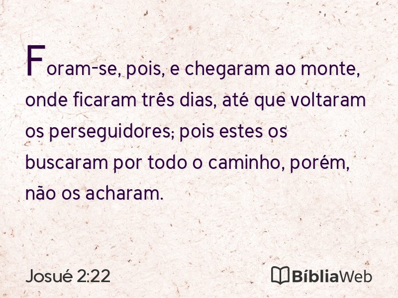 Josué 2:22 em imagem para compartilhar