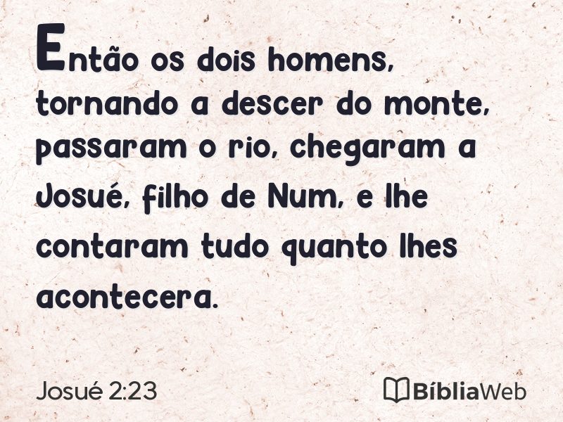 Josué 2:23 em imagem para compartilhar