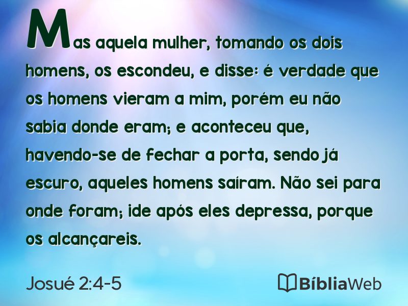 Josué 2:4-5 em imagem para compartilhar