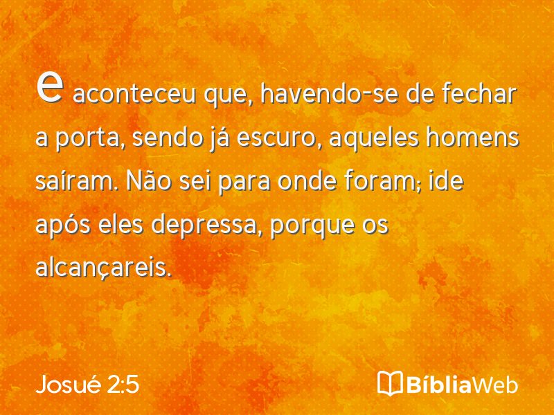 Josué 2:5 em imagem para compartilhar