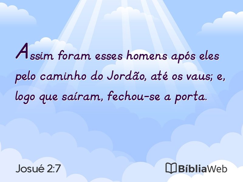 Josué 2:7 em imagem para compartilhar