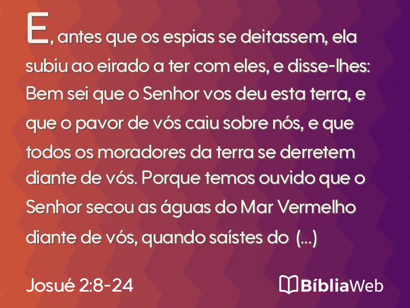 Josué 2:8-24 em imagem para compartilhar