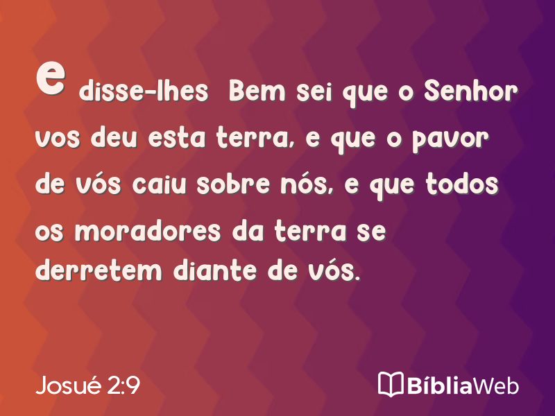 Josué 2:9 em imagem para compartilhar