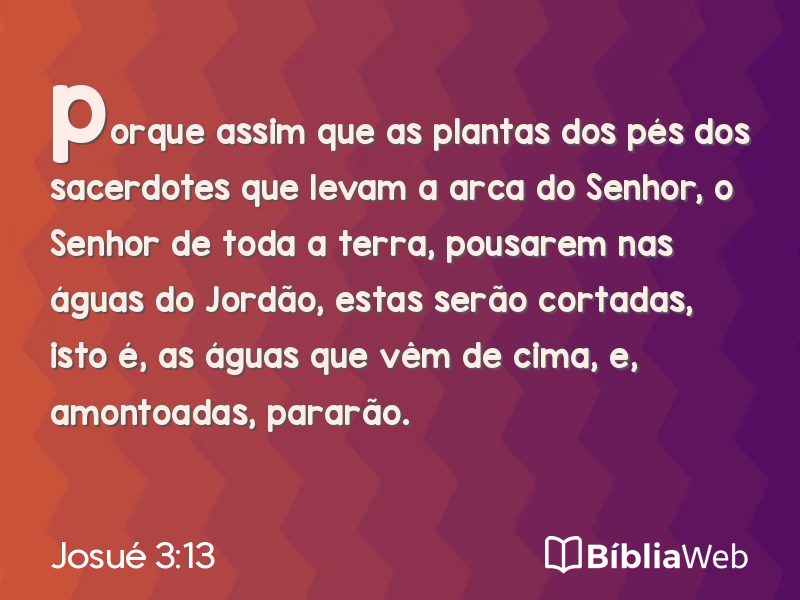 Josué 3:13 em imagem para compartilhar
