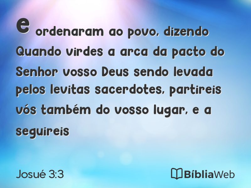 Josué 3:3 em imagem para compartilhar