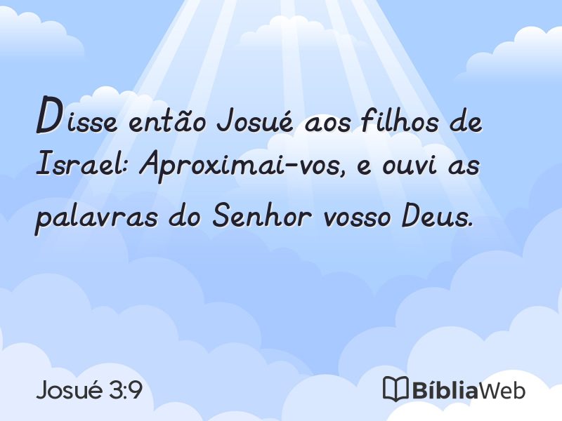 Josué 3:9 em imagem para compartilhar