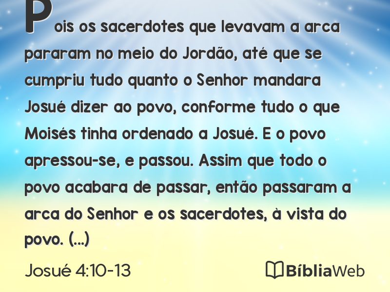 Josué 4:10-13 em imagem para compartilhar