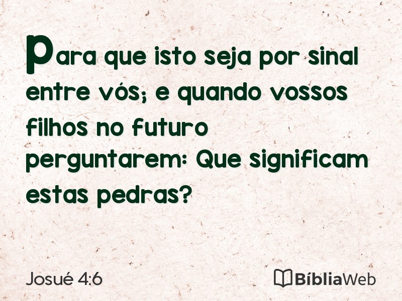 Josué 4:6 em imagem para compartilhar